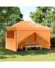 Tente de réception pliable escamotable avec 4 parois latérales | Mobilier & Déco