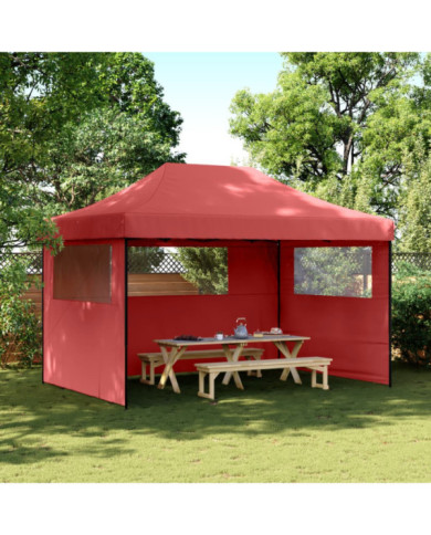 Tente de réception pliable escamotable avec 3 parois latérales | Mobilier & Déco