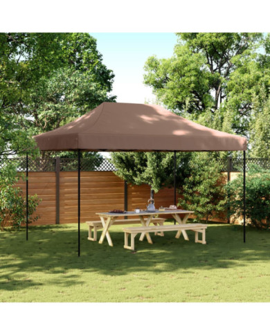 Tente de réception pliable escamotable marron 410x279x315 cm | Mobilier & Déco