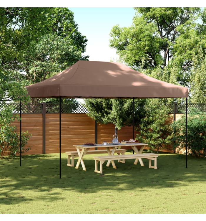 Tente de réception pliable escamotable marron 410x279x315 cm | Mobilier & Déco