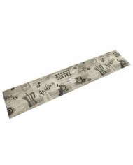 Tapis de cuisine lavable imprimé café gris 60x300 cm velours | Mobilier & Déco