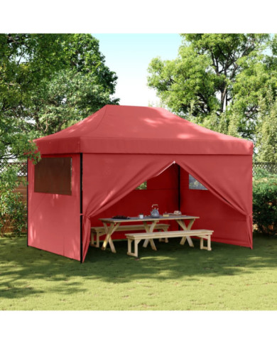 Tente de réception pliable escamotable avec 4 parois latérales | Mobilier & Déco