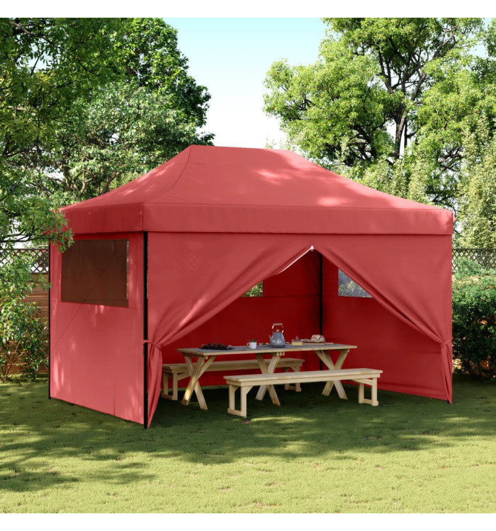 Tente de réception pliable escamotable avec 4 parois latérales | Mobilier & Déco