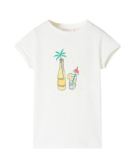 T-shirt pour enfants écru 104 | Mobilier & Déco