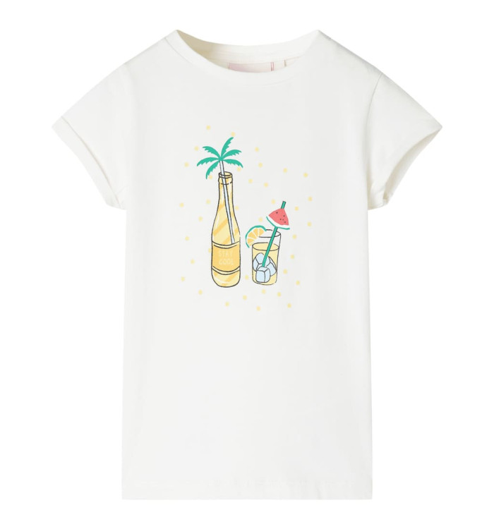 T-shirt pour enfants écru 128 | Mobilier & Déco