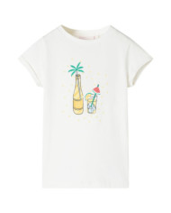 T-shirt pour enfants écru 128 | Mobilier & Déco
