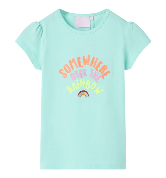 T-shirt pour enfants aqua clair 128 | Mobilier & Déco
