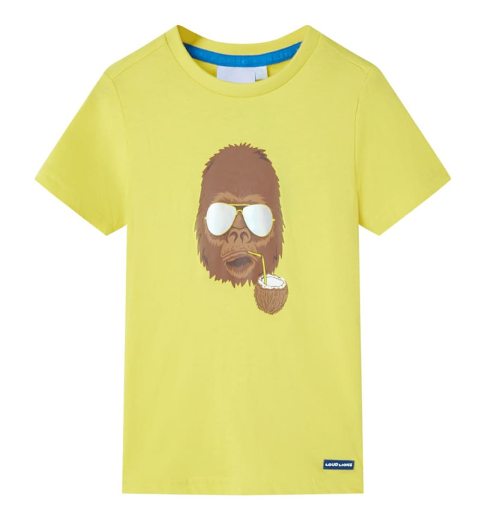 T-shirt pour enfants avec manches courtes jaune 140 | Mobilier & Déco