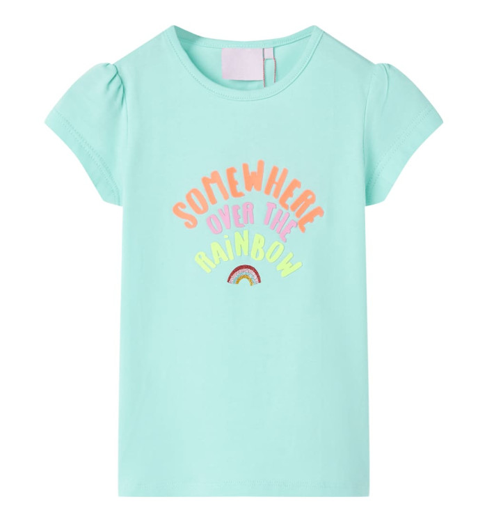 T-shirt pour enfants aqua clair 104 | Mobilier & Déco
