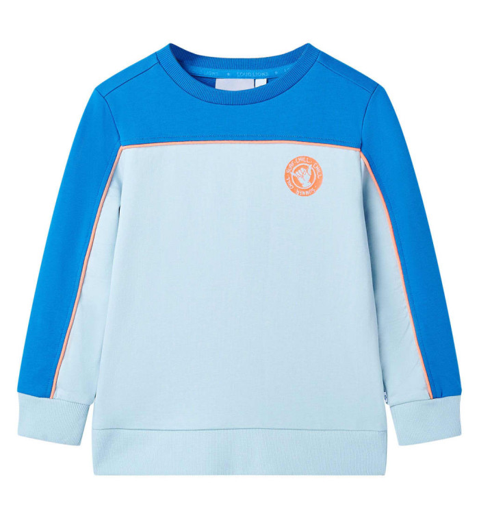 Sweatshirt pour enfants bleu vif et bleu clair 128 | Mobilier & Déco