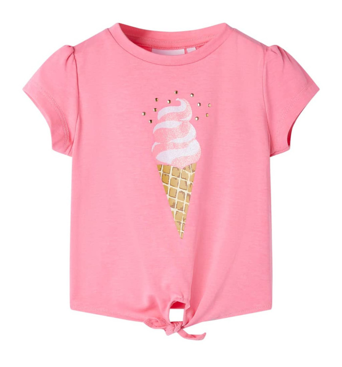 T-shirt pour enfants rose fluo vif 140 | Mobilier & Déco