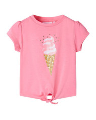 T-shirt pour enfants rose fluo vif 140 | Mobilier & Déco