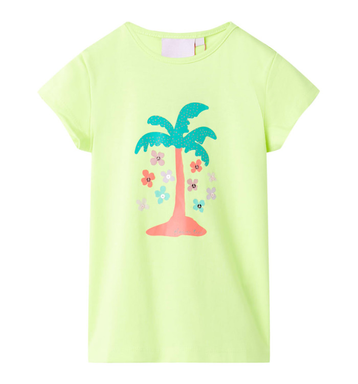 T-shirt pour enfants jaune fluo 140 | Mobilier & Déco
