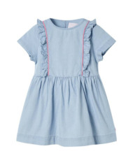 Robe pour enfants à volants bleu doux 128 | Mobilier & Déco