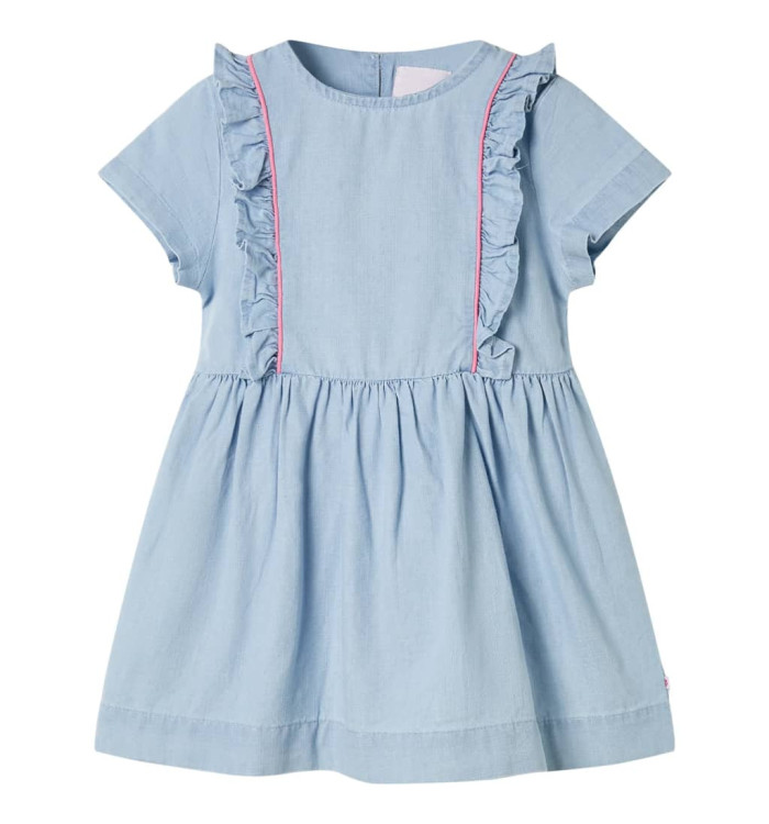 Robe pour enfants à volants bleu doux 104 | Mobilier & Déco