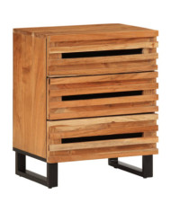 Table de chevet 50x34x62 cm bois d'acacia solide | Mobilier & Déco
