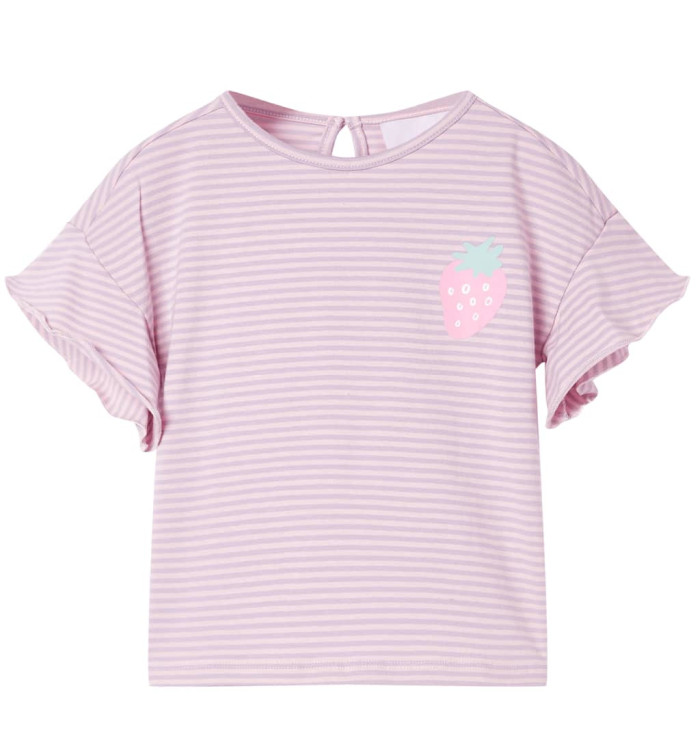 T-shirt enfants avec manches à volants lila 92 | Mobilier & Déco