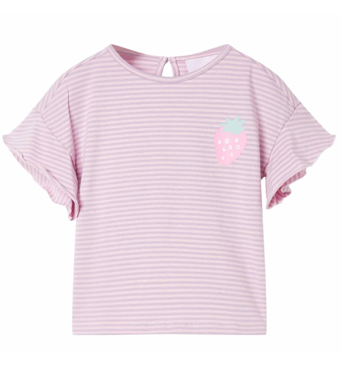 T-shirt enfants avec manches à volants lila 116 | Mobilier & Déco