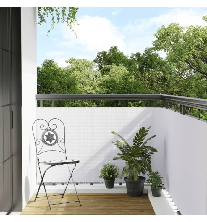 Paravent de balcon blanc 300x100 cm résine tressée | Mobilier & Déco