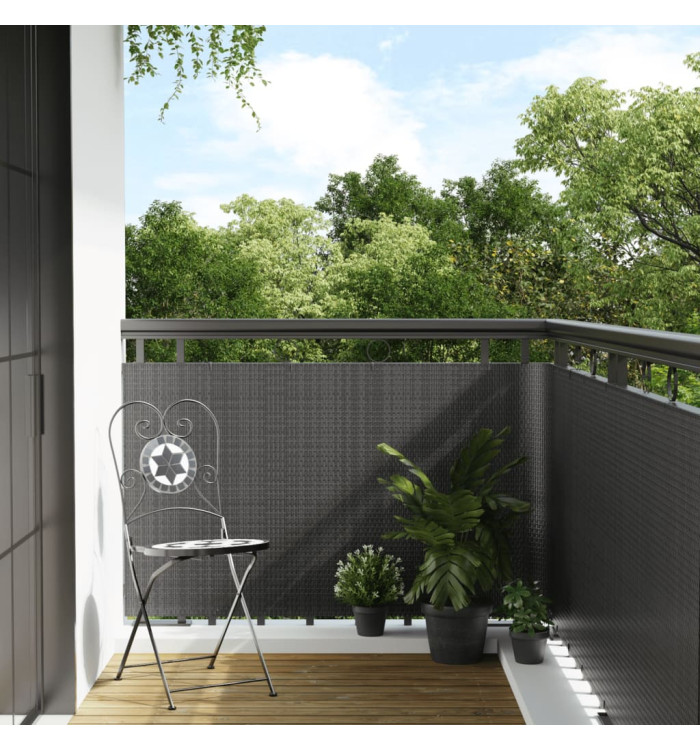 Paravent de balcon anthracite 300x80 cm résine tressée | Mobilier & Déco