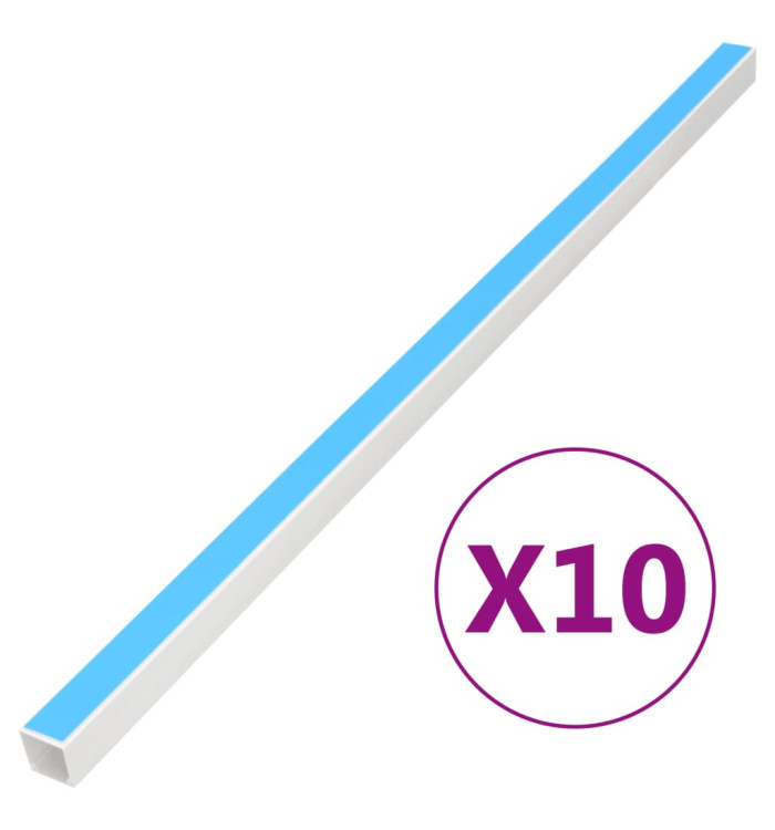 Goulotte de câble auto-adhésive 10x10 mm 10 m PVC | Mobilier & Déco
