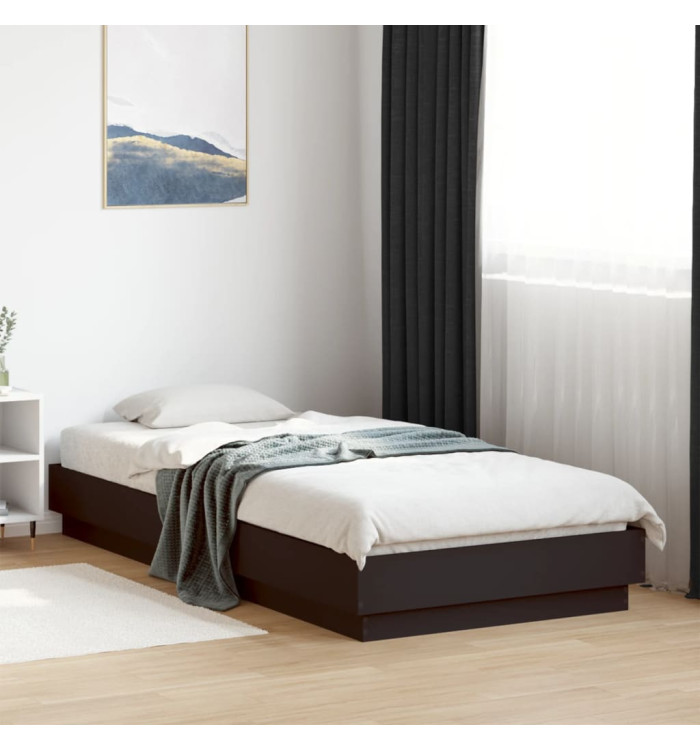 Cadre de lit sans matelas noir 90x200 cm bois d'ingénierie | Mobilier & Déco