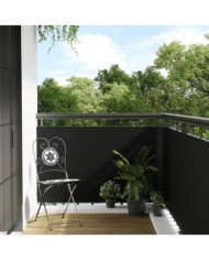 Paravent de balcon noir 1000x80 cm résine tressée | Mobilier & Déco