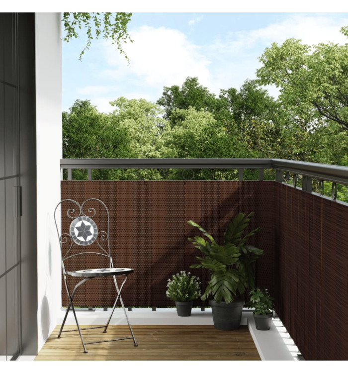 Paravent de balcon brun et noir 1000x90 cm résine tressée | Mobilier & Déco