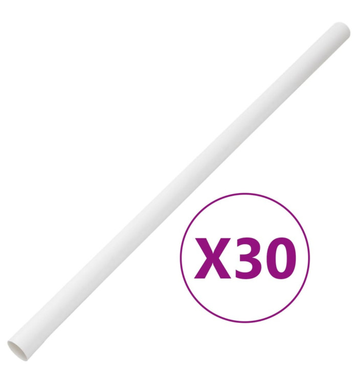 Goulottes de câble avec pinces Ø30 mm 30 m PVC | Mobilier & Déco