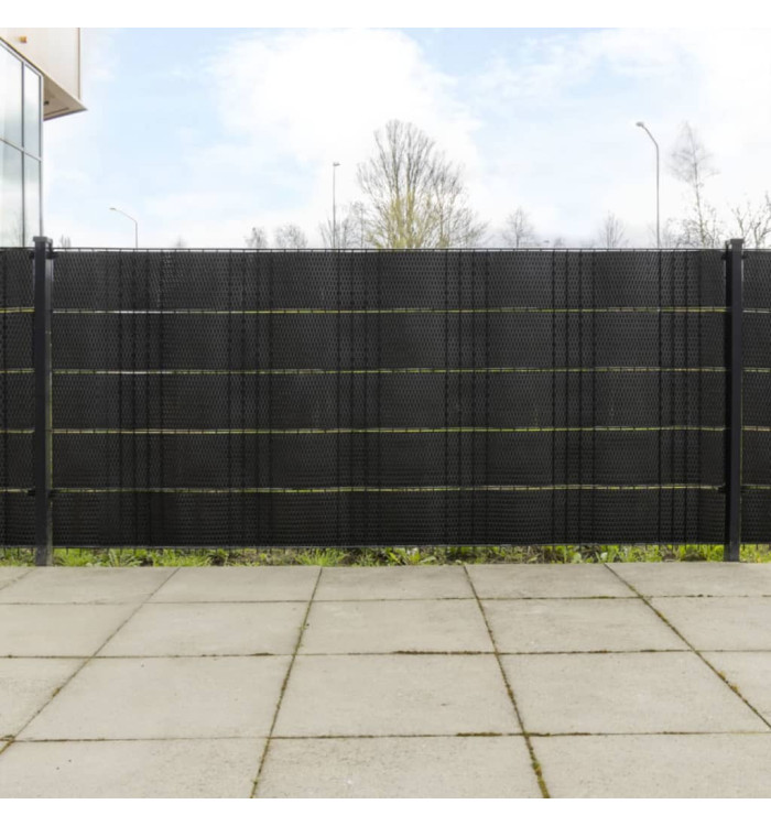 Paravents de balcon 5 pcs noir 255x19 cm résine tressée | Mobilier & Déco