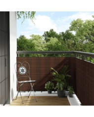 Paravent de balcon brun et noir 600x100 cm résine tressé | Mobilier & Déco