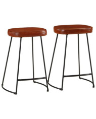 Tabourets de bar lot de 2 marron foncé 41x29x62 cm | Mobilier & Déco