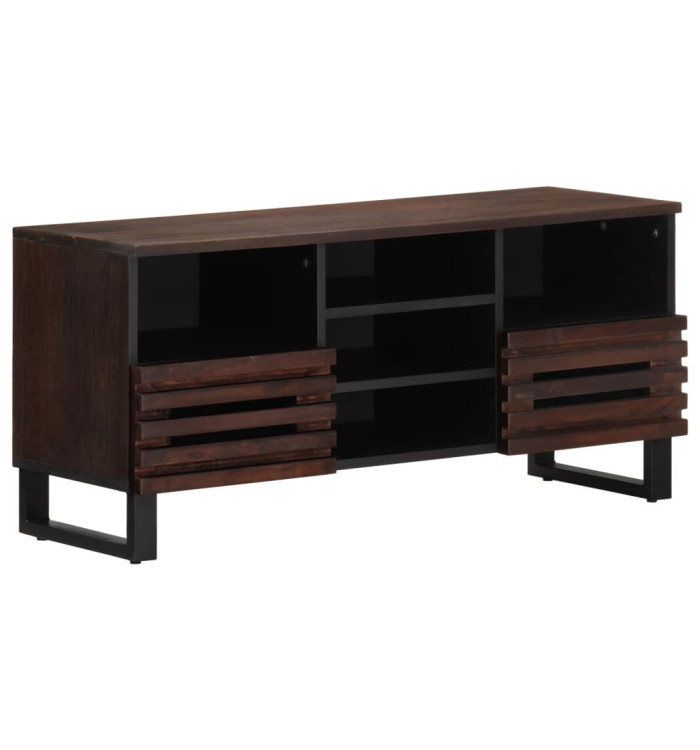 Meuble TV marron 100x34x46 cm bois massif manguier | Mobilier & Déco