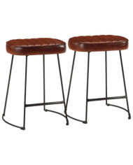 Tabourets de bar lot de 2 marron foncé 40x29,5x53 cm | Mobilier & Déco