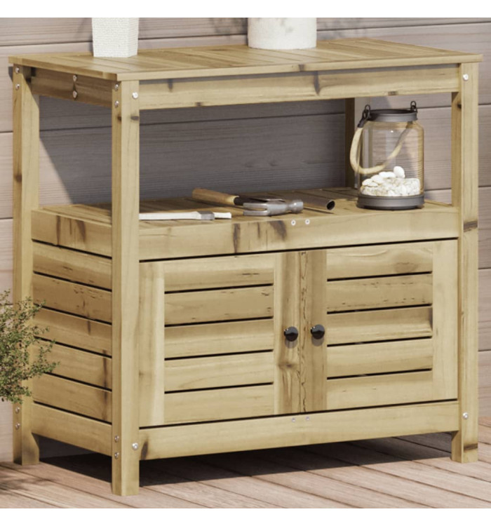 Table de rempotage avec étagères bois de pin imprégné | Mobilier & Déco