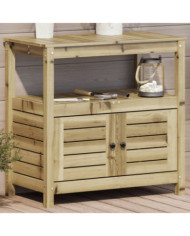 Table de rempotage avec étagères bois de pin imprégné | Mobilier & Déco