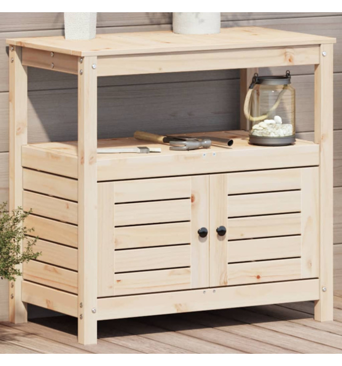 Table de rempotage avec étagères 82,5x45x81 cm bois massif pin | Mobilier & Déco