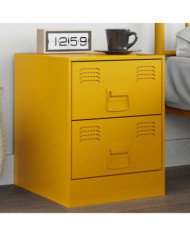 Table de chevet jaune 34,5x39x44 cm acier | Mobilier & Déco