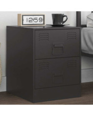 Table de chevet noir 34,5x39x44 cm acier | Mobilier & Déco
