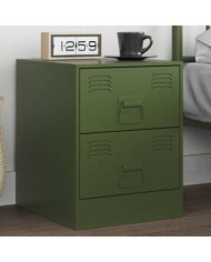 Table de chevet vert 34,5x39x44 cm acier | Mobilier & Déco