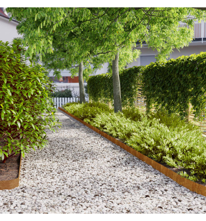 Bordures de pelouse 50 pcs 10x103 cm acier corten flexible | Mobilier & Déco