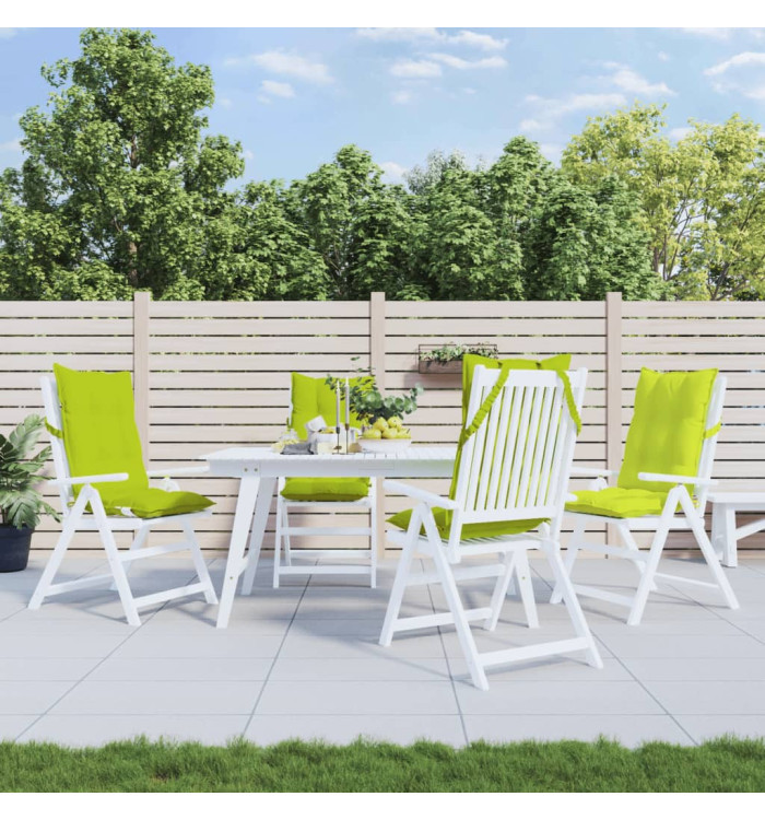 Coussins de chaise à dossier haut lot de 4 vert vif | Mobilier & Déco