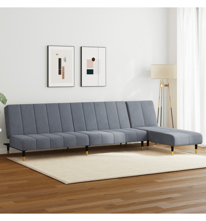 Ensemble de canapés 2 pcs gris foncé velours | Mobilier & Déco