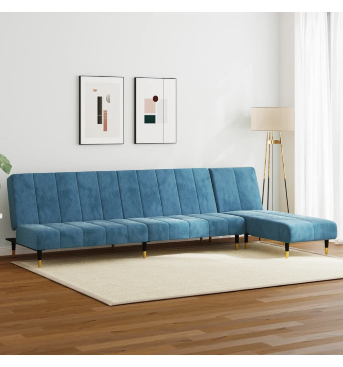 Ensemble de canapés 2 pcs bleu velours | Mobilier & Déco