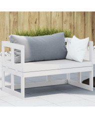 Canapé de jardin extensible blanc bois massif de pin | Mobilier & Déco