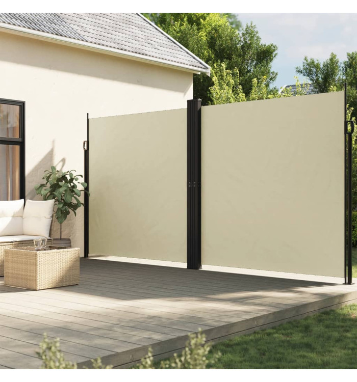 Auvent latéral rétractable crème 200x600 cm | Mobilier & Déco