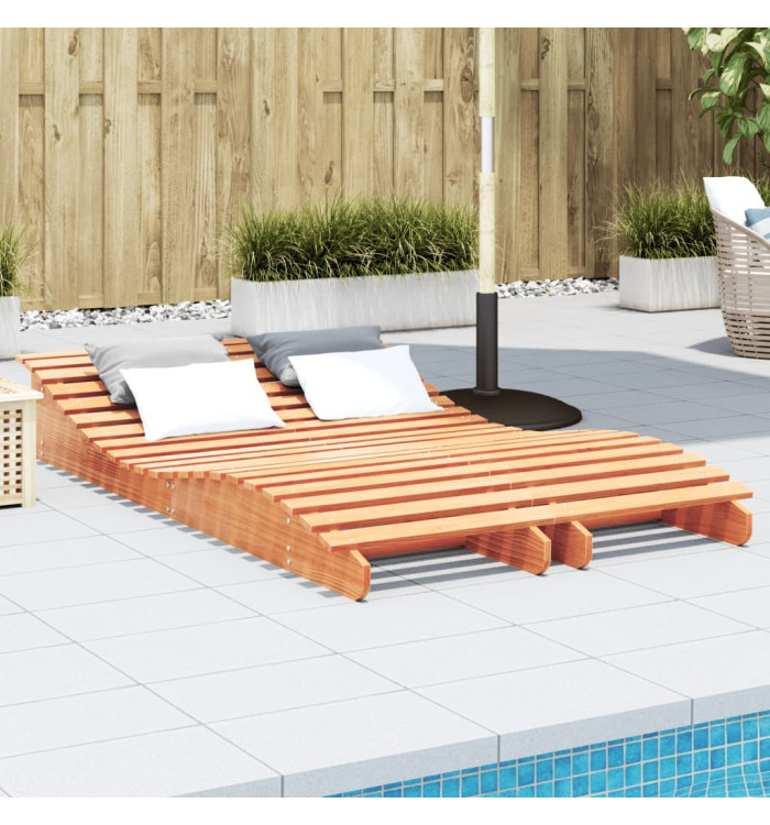 Chaises longues lot de 2 cire marron bois massif de pin | Mobilier & Déco