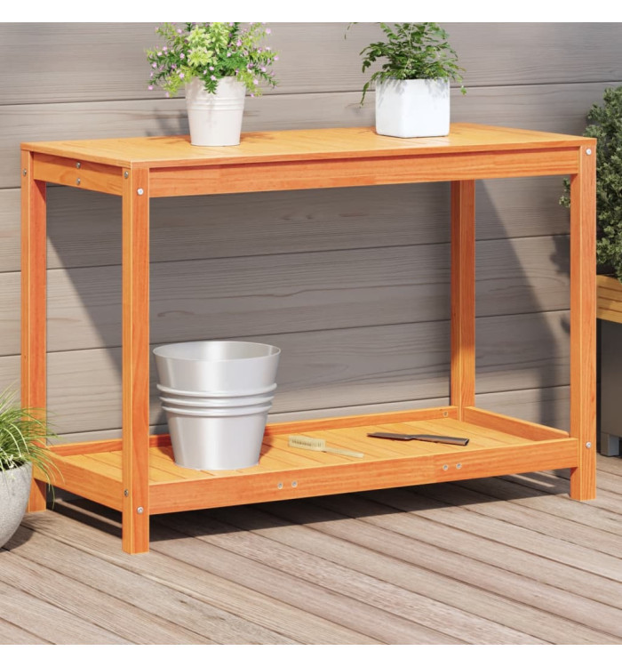 Table de rempotage avec étagère cire marron bois massif de pin | Mobilier & Déco