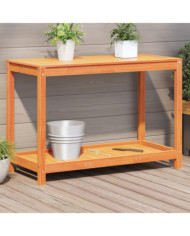 Table de rempotage avec étagère cire marron bois massif de pin | Mobilier & Déco