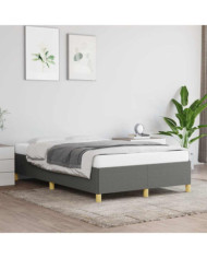Cadre de lit sans matelas gris foncé 120x190 cm tissu | Mobilier & Déco